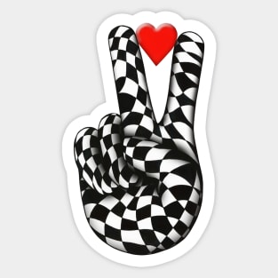 Peace and love sign in Op-Art style Sticker